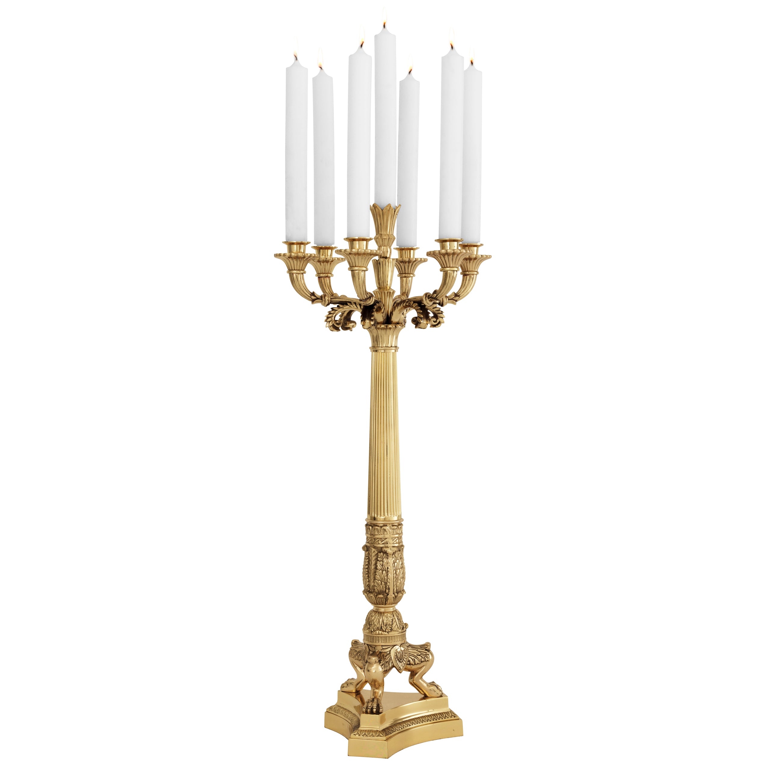 Product photograph of Eichholtz Jefferson Candle Holder Polished Brass Finish from Olivia's.