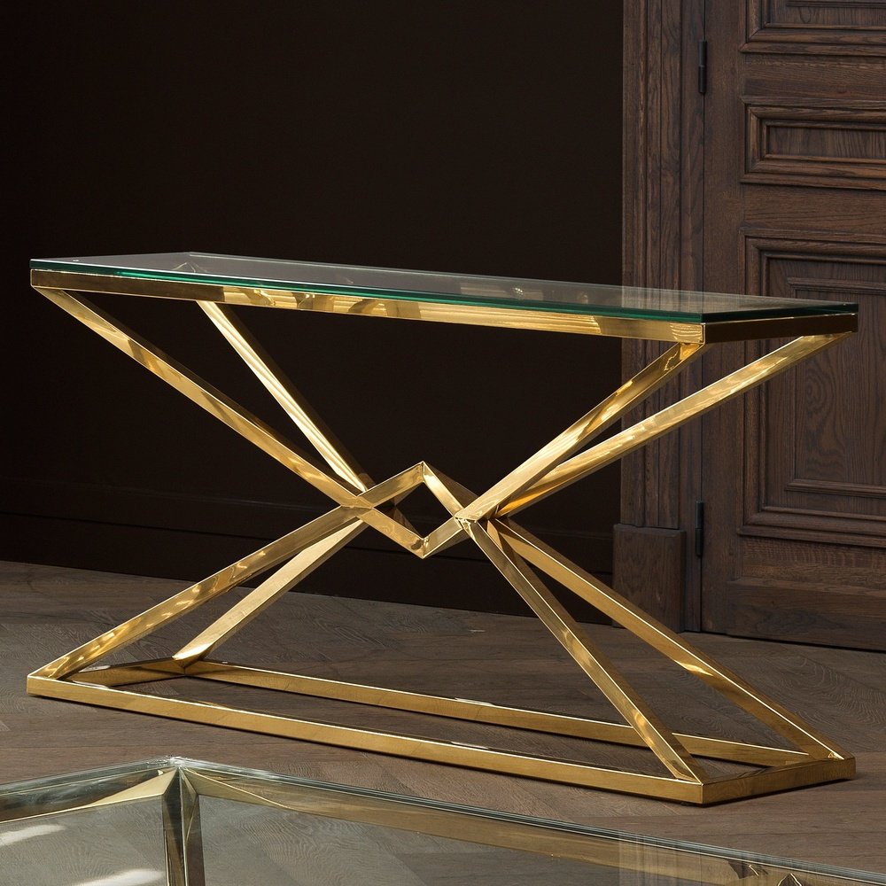 Product photograph of Eichholtz Connor Console Table Gold Finish from Olivia's.