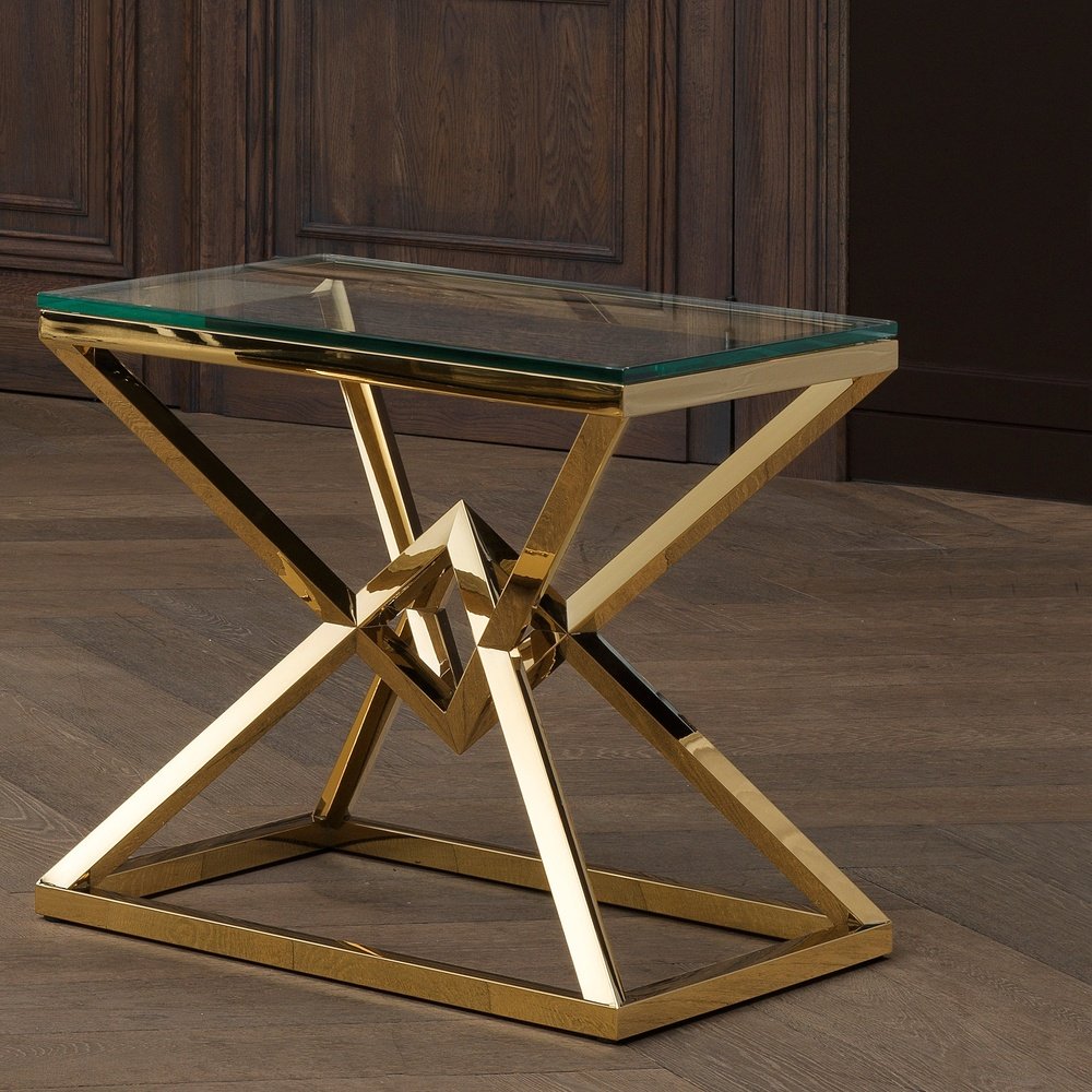 Product photograph of Eichholtz Connor Side Table Gold Finish from Olivia's.