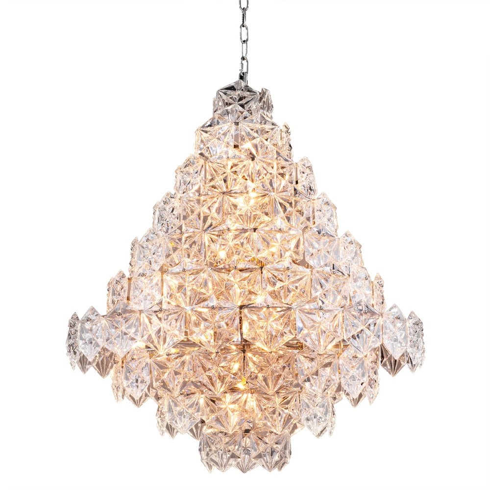 Product photograph of Eichholtz Hermitage Chandelier L Nickel Finish from Olivia's