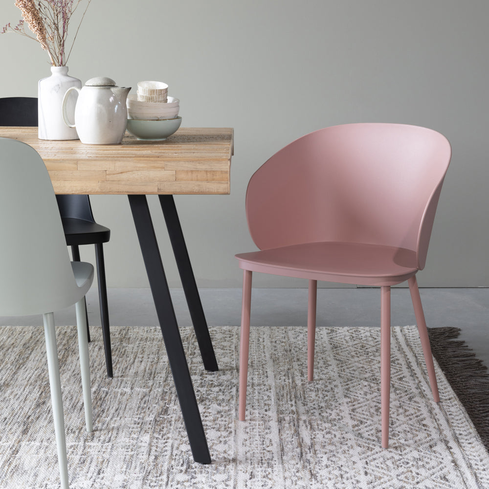 Product photograph of Olivia S Nordic Living Collection - Set Of 2 Garth Dining Chairs In Pink from Olivia's.