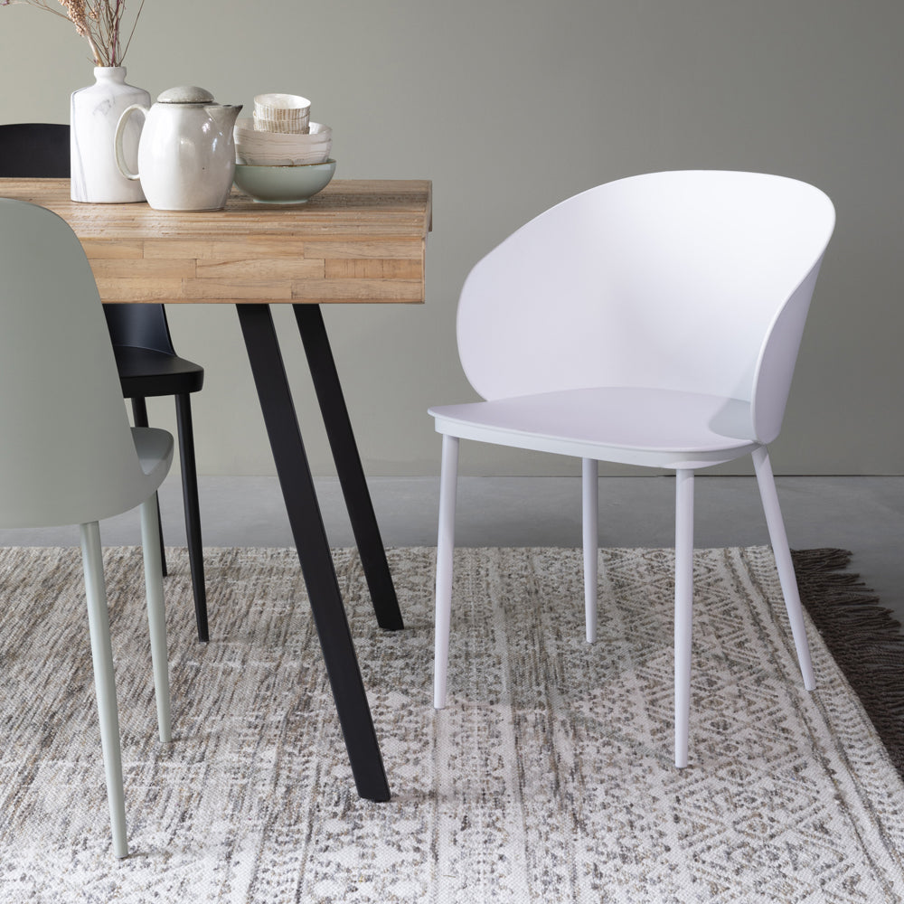 Product photograph of Olivia S Nordic Living Collection - Set Of 2 Garth Dining Chairs In White Outlet from Olivia's.