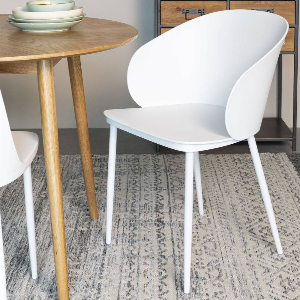 Product photograph of Olivia S Nordic Living Collection - Set Of 2 Garth Dining Chairs In White Outlet from Olivia's.