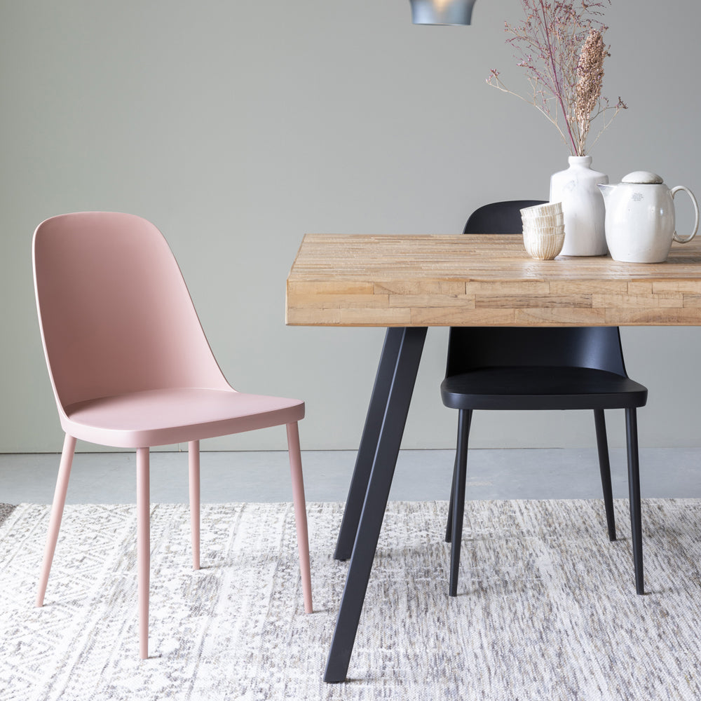 Product photograph of Olivia S Nordic Living Collection - Set Of 2 Pascal Dining Chairs In Pink from Olivia's.