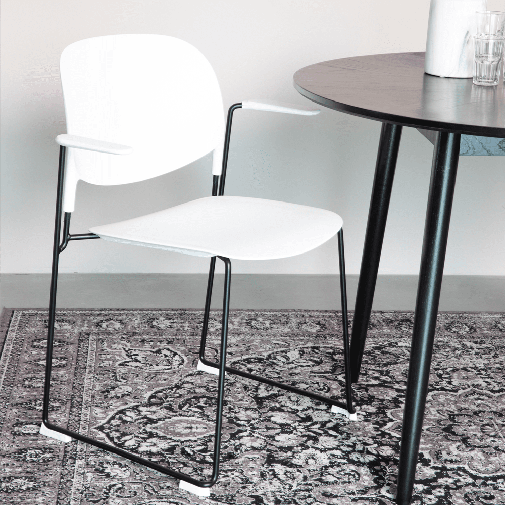 Product photograph of Olivia S Nordic Living Collection - Set Of 4 Sven Stackable Dining Chairs In White from Olivia's.