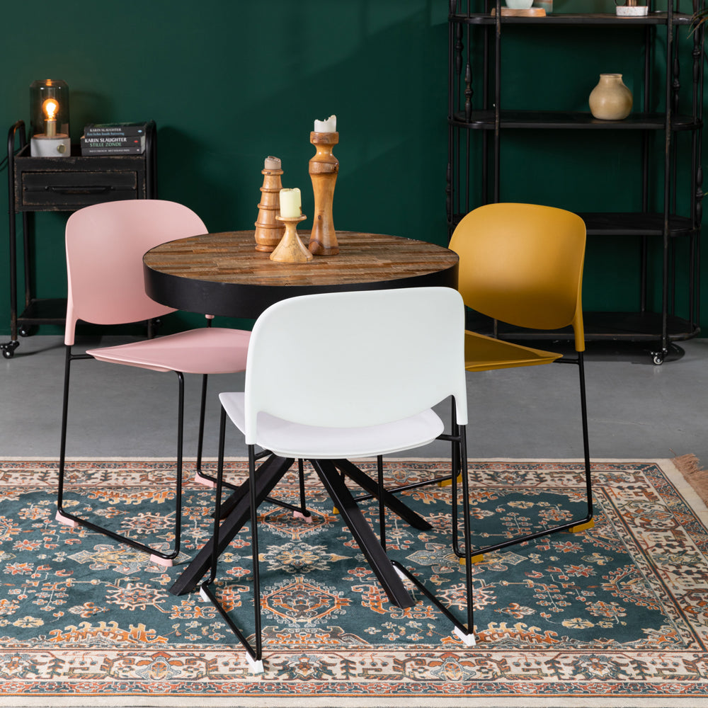 Product photograph of Olivia S Nordic Living Collection - Set Of 4 Sven Stackable Dining Chairs In Orche from Olivia's.