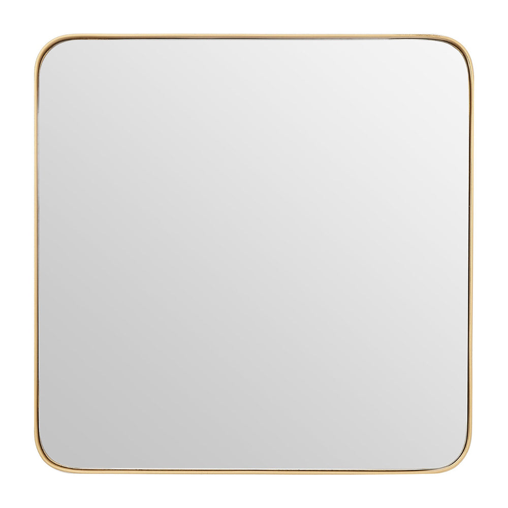 Product photograph of Olivia S Soft Industrial Collection - Large Square Wall Mirror In Gold from Olivia's