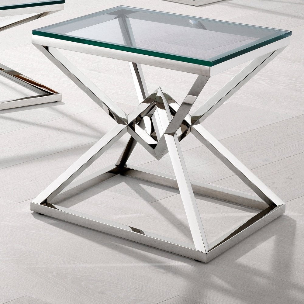 Product photograph of Eichholtz Connor Side Table Polished Stainless Steel from Olivia's.