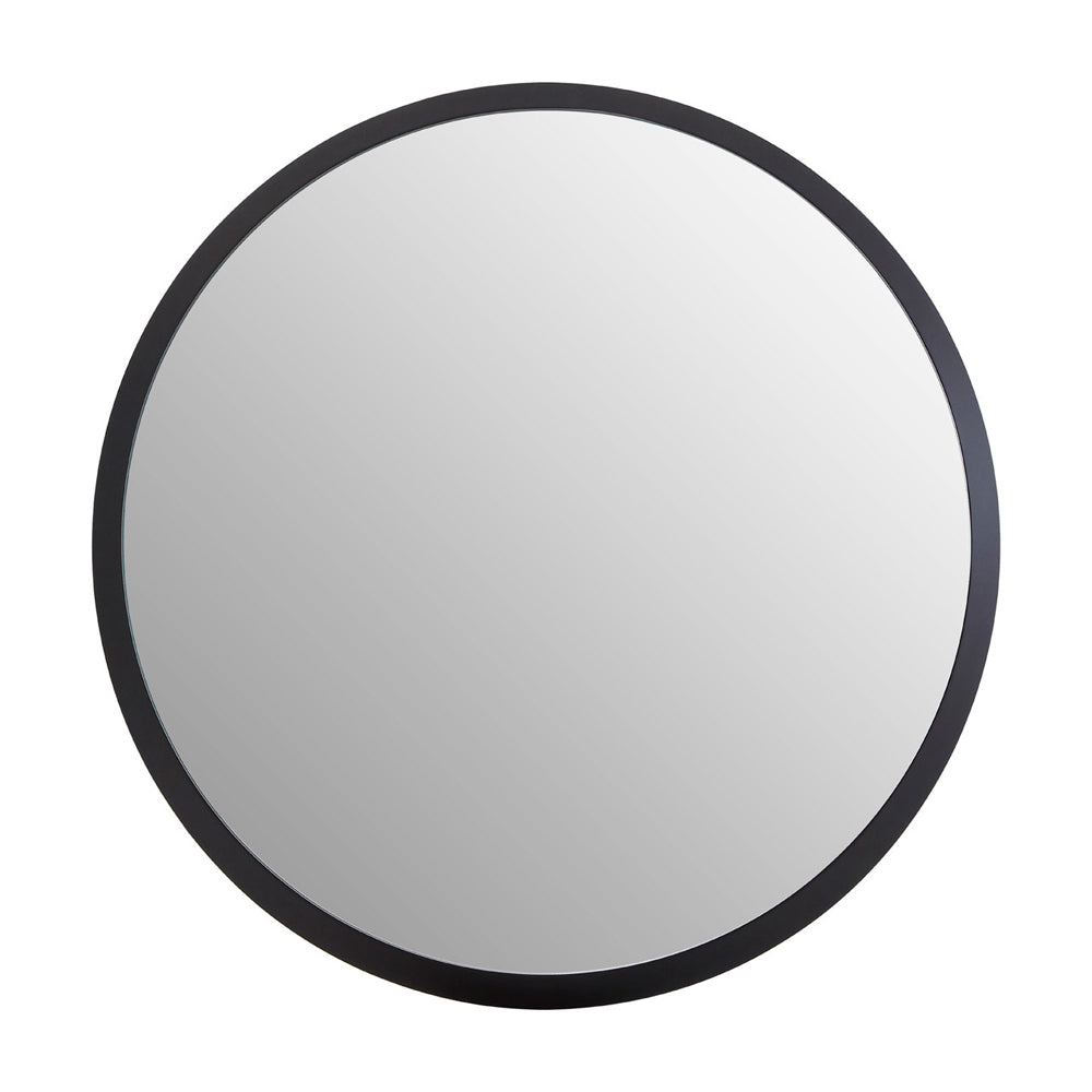 Product photograph of Olivia S Soft Industrial Collection - Large Round Wall Mirror In Black from Olivia's