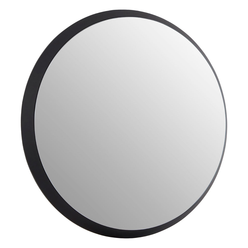 Product photograph of Olivia S Soft Industrial Collection - Large Round Wall Mirror In Black from Olivia's.