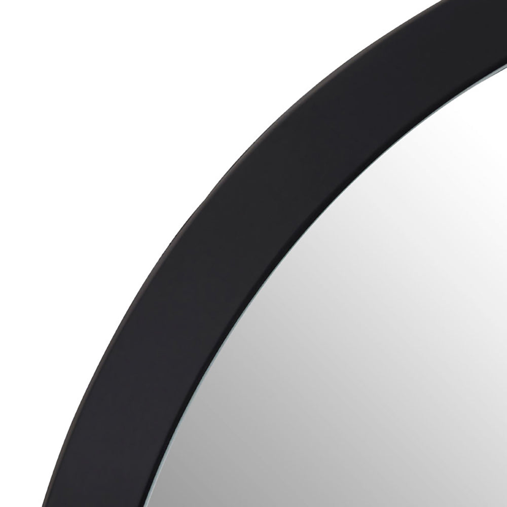 Product photograph of Olivia S Soft Industrial Collection - Large Round Wall Mirror In Black from Olivia's.