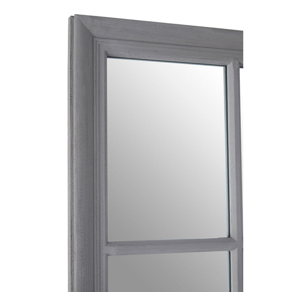 Product photograph of Olivia S Grey Panel Rectangular Mirror from Olivia's.