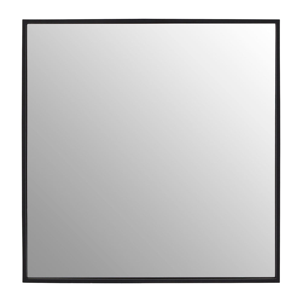 Product photograph of Olivia S Soft Industrial Collection - Large Square Wall Mirror In Black from Olivia's