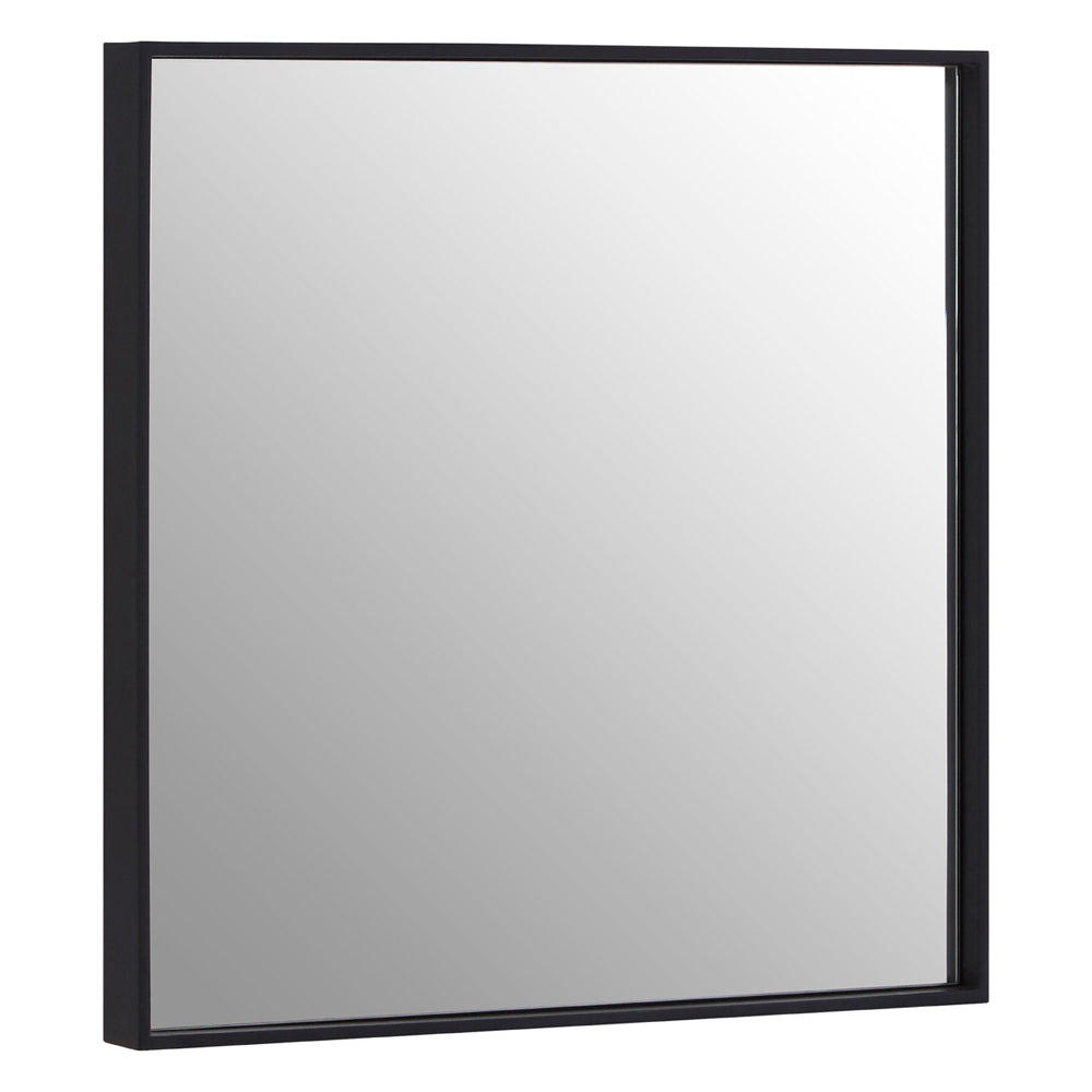 Product photograph of Olivia S Soft Industrial Collection - Large Square Wall Mirror In Black from Olivia's.