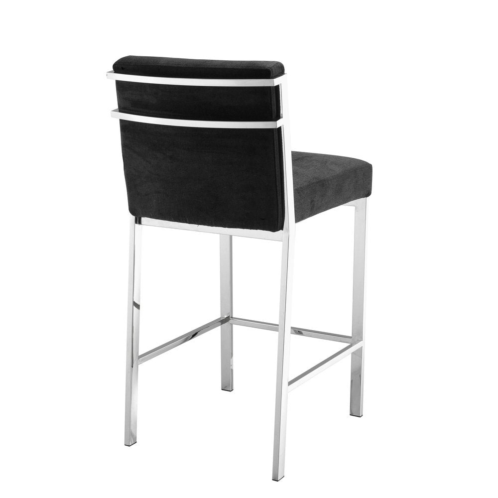 Product photograph of Eichholtz Scott Counter Stool Black Velvet from Olivia's.