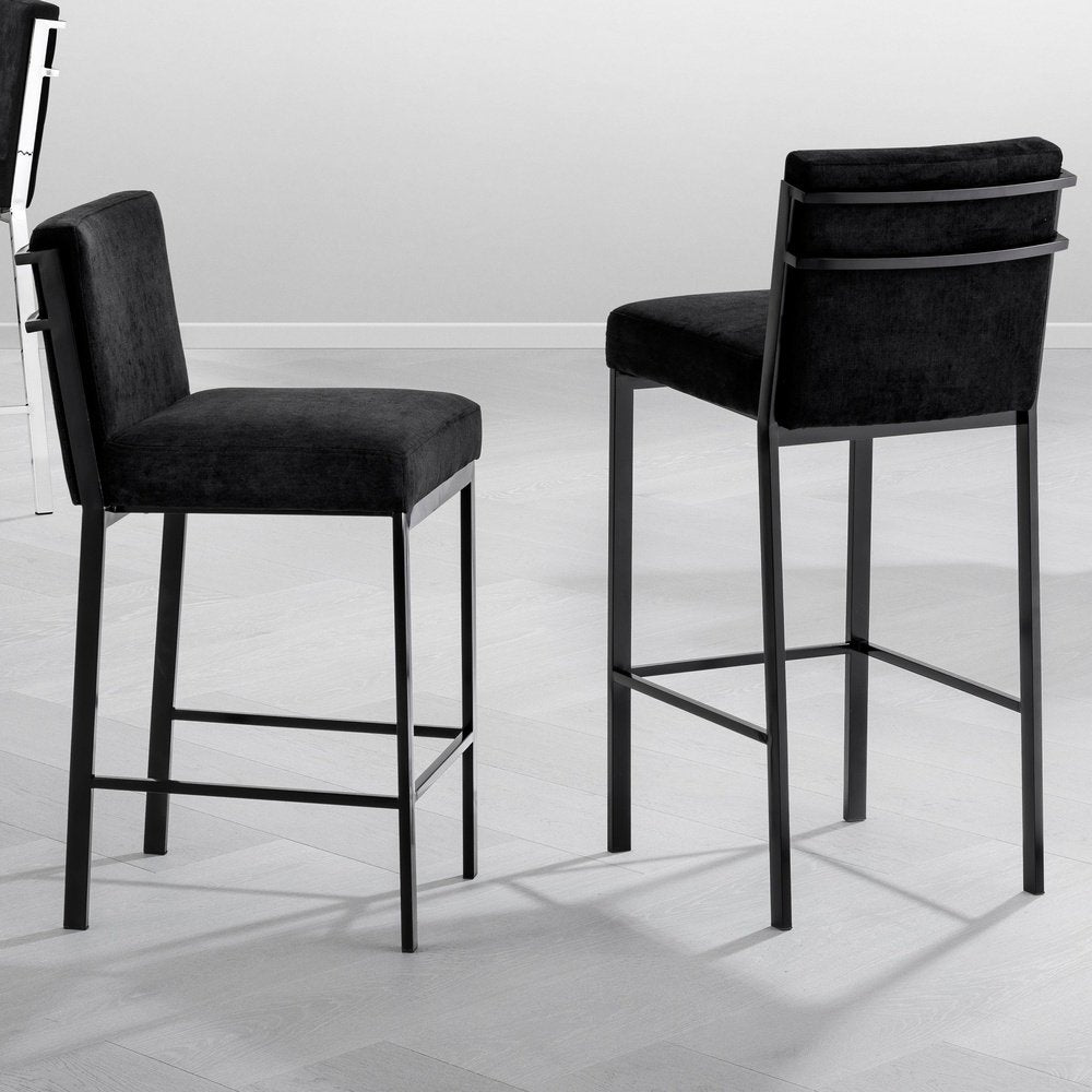 Eichholtz Scott Counter Stool IN Black Velvet Finish