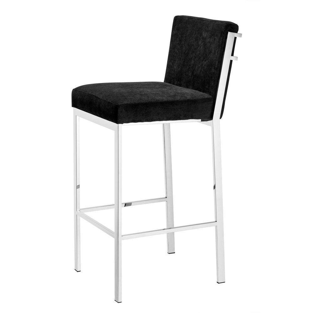 Product photograph of Eichholtz Scott Bar Stool Black Velvet from Olivia's.