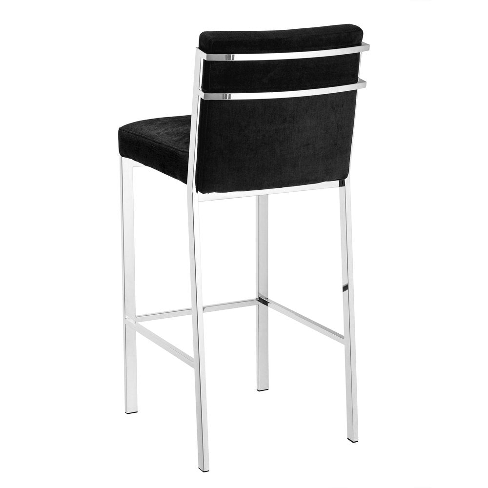 Product photograph of Eichholtz Scott Bar Stool Black Velvet from Olivia's.