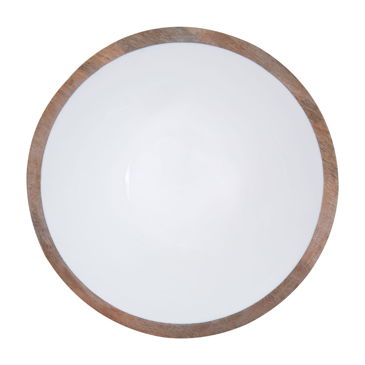 Product photograph of Olivia S Kira Large Rounded Bowl In Natural White Enamel from Olivia's.