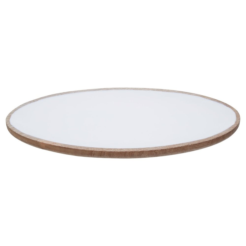 Product photograph of Olivia S Kira Oval Serving Dish In Natural White Enamel from Olivia's