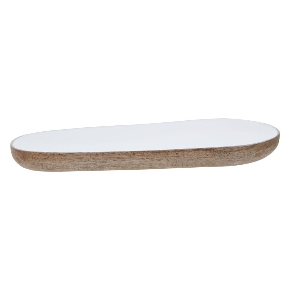 Product photograph of Olivia S Kira Small Oval Serving Dish In Natural White from Olivia's.