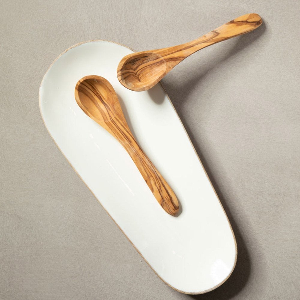 Product photograph of Olivia S Kira Small Oval Serving Dish In Natural White from Olivia's.