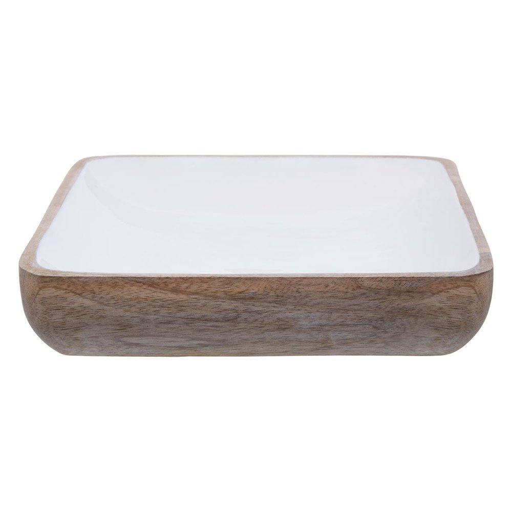 Product photograph of Olivia S Kira Large Serving Bowl In Natural White Enamel from Olivia's