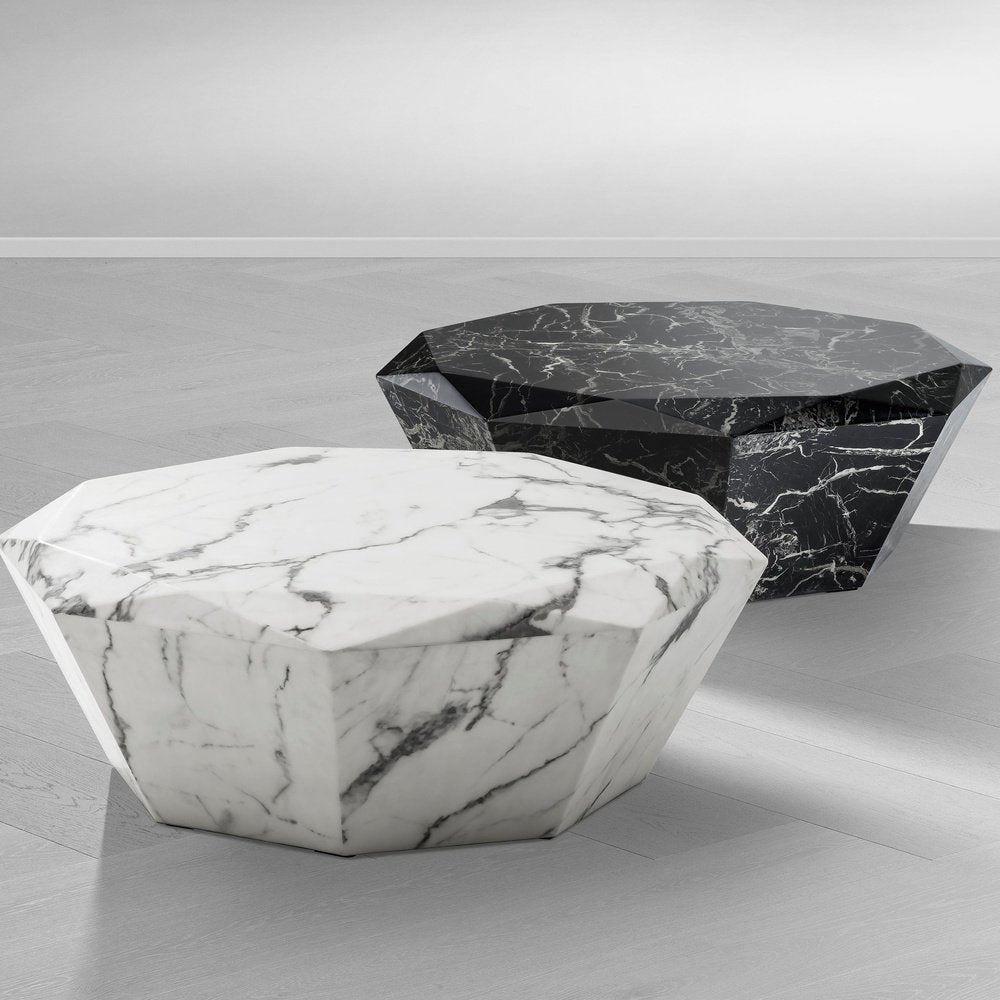 Product photograph of Eichholtz Diamond Coffee Table In Faux Black Marble from Olivia's.