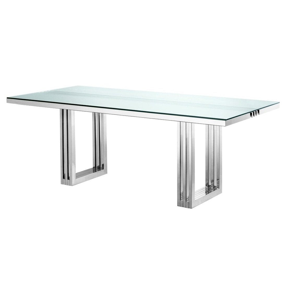 Product photograph of Eichholtz Garibaldi Dining Table In Chrome from Olivia's