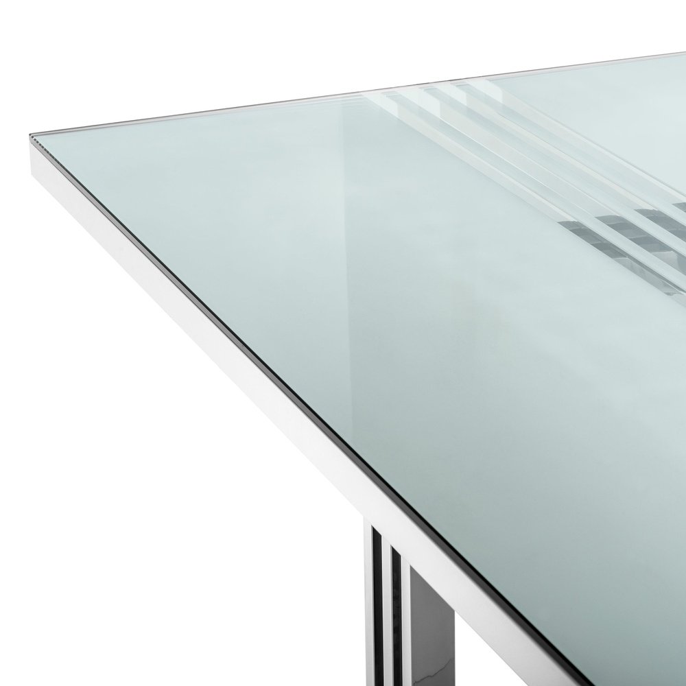 Product photograph of Eichholtz Garibaldi Dining Table In Chrome from Olivia's.