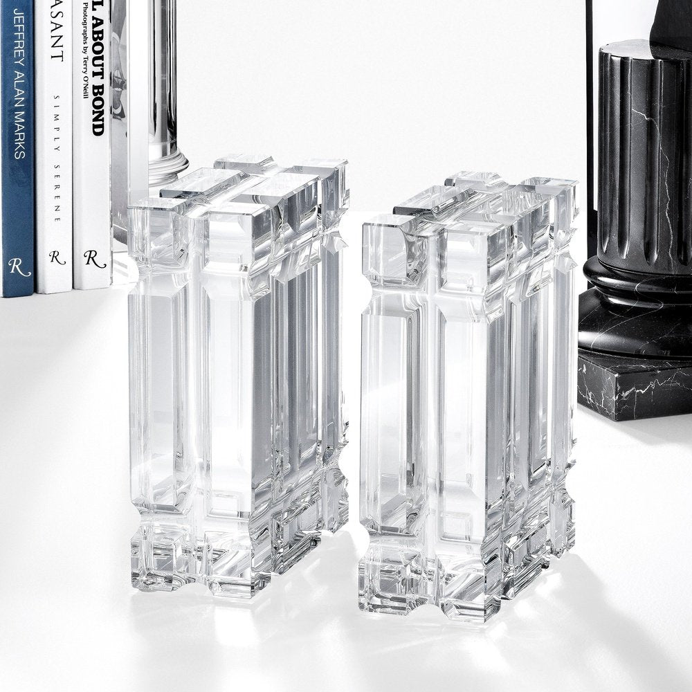 Product photograph of Eichholtz Set Of 2 Linea Crystal Bookend from Olivia's.