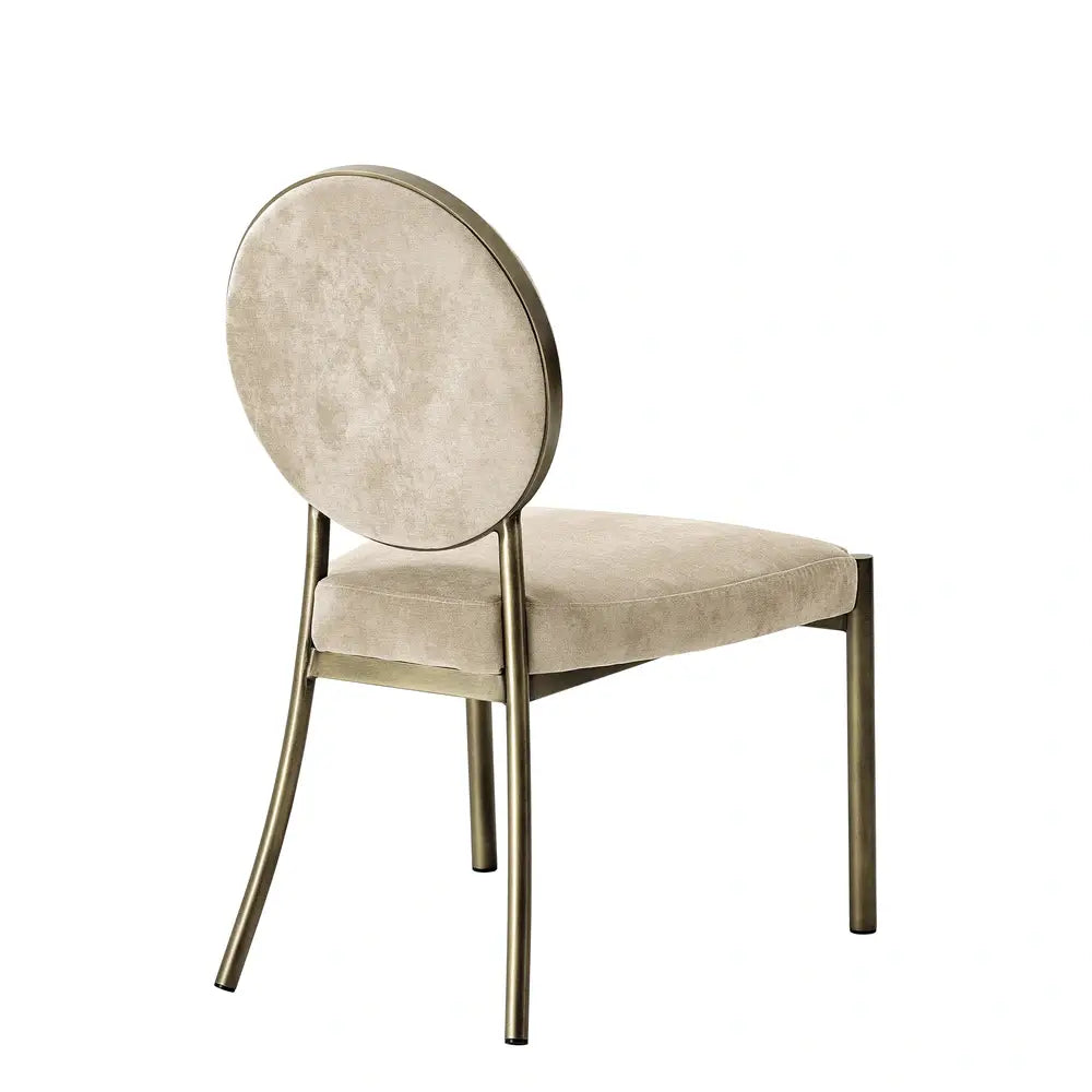 Product photograph of Eichholtz Scribe Dining Chair In Dark Brass Greige Velvet from Olivia's.