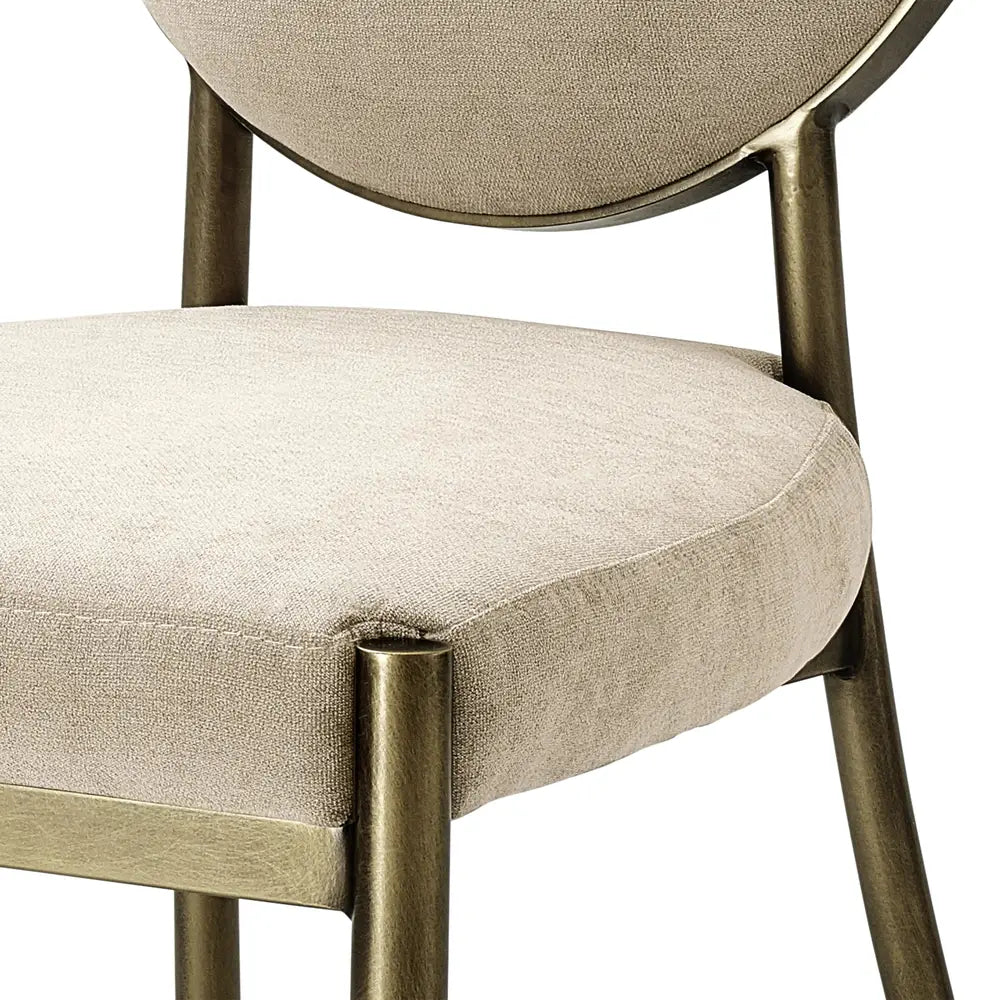 Product photograph of Eichholtz Scribe Dining Chair In Dark Brass Greige Velvet from Olivia's.