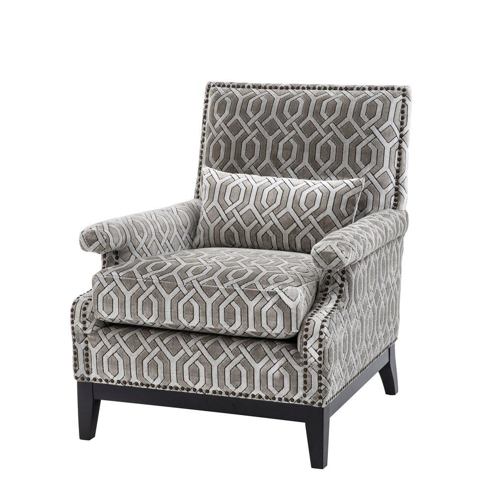 Product photograph of Eichholtz Goldoni Armchair Trellis Grey Velvet from Olivia's