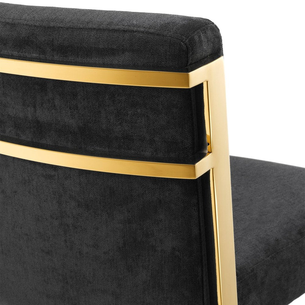 Eichholtz Scott Counter Stool Gold Finish with Black Velvet