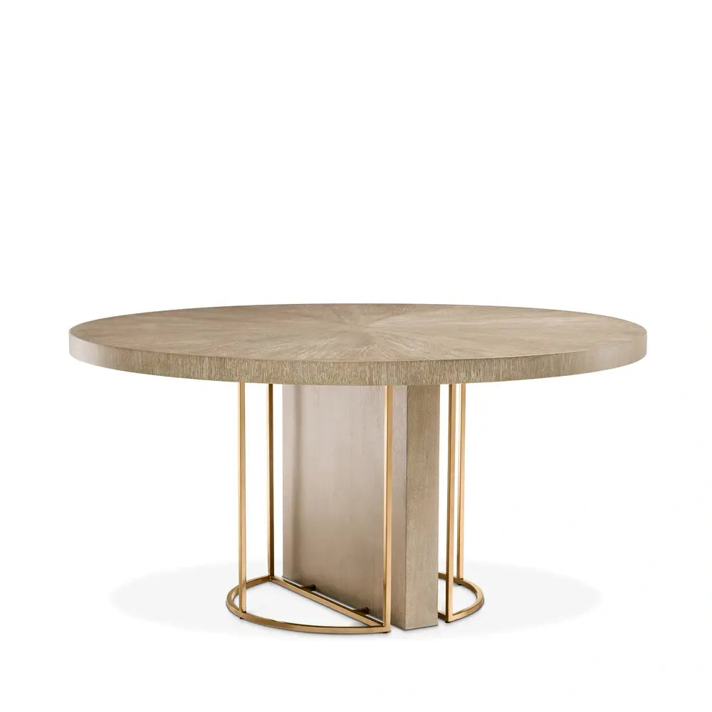 Product photograph of Eichholtz Remington Round Dining Table In Washed Oak Veneer Small from Olivia's