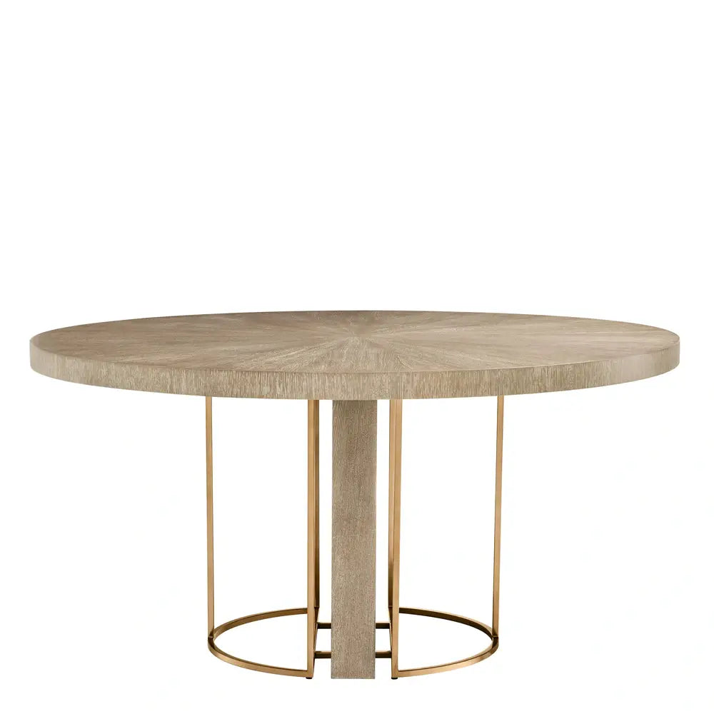 Eichholtz Remington Round Dining Table in Washed Oak Veneer