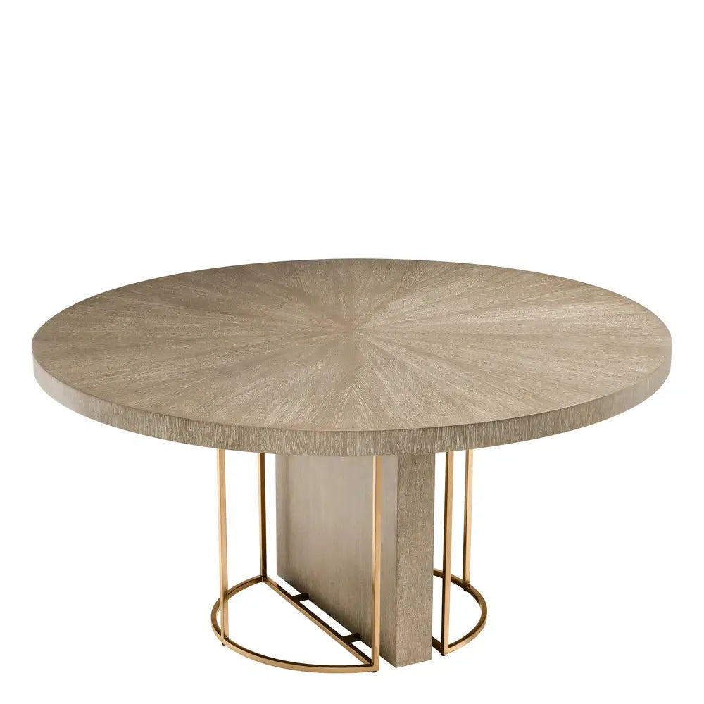 Product photograph of Eichholtz Remington Round Dining Table In Washed Oak Veneer Small from Olivia's.