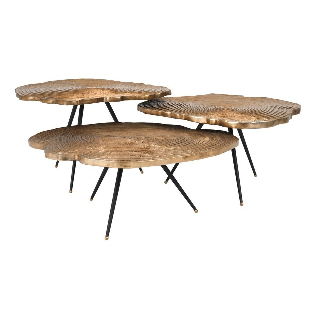 Product photograph of Eichholtz Set Of 3 Quercus Coffee Table Brass Finish from Olivia's