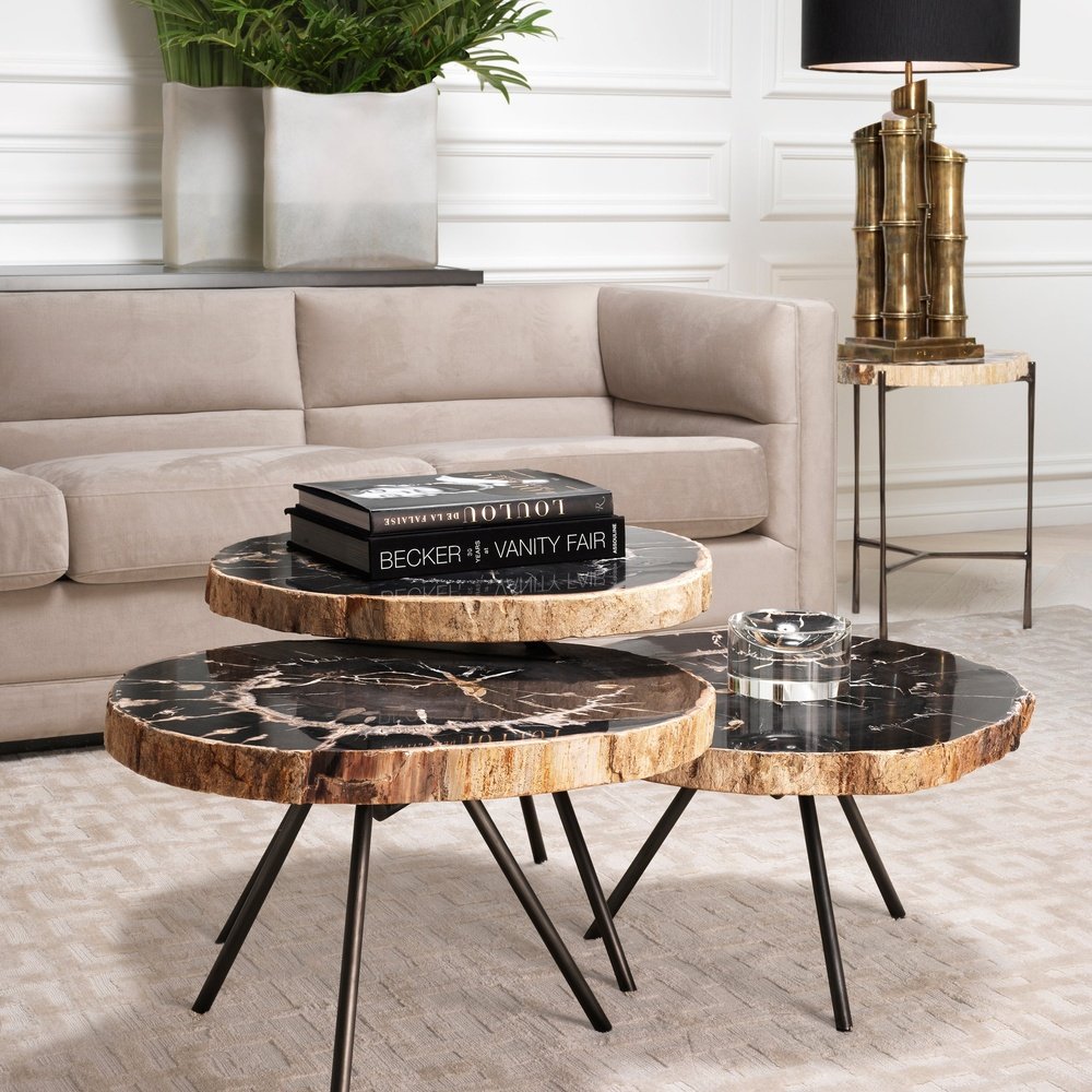 Product photograph of Eichholtz Set Of 3 De Soto Coffee Tables Dark Range from Olivia's.