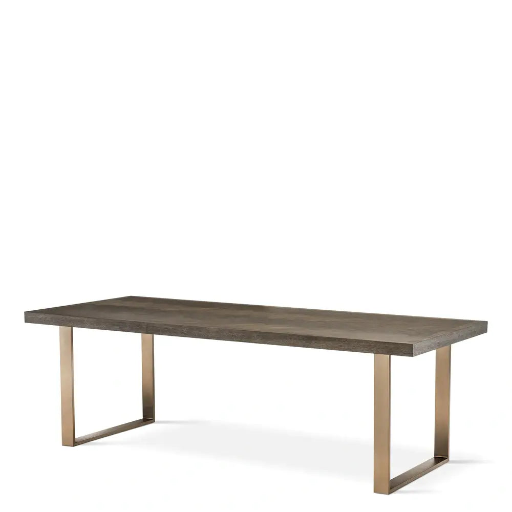 Product photograph of Eichholtz Melchior Dining Table In Brown Oak Veneer Small from Olivia's