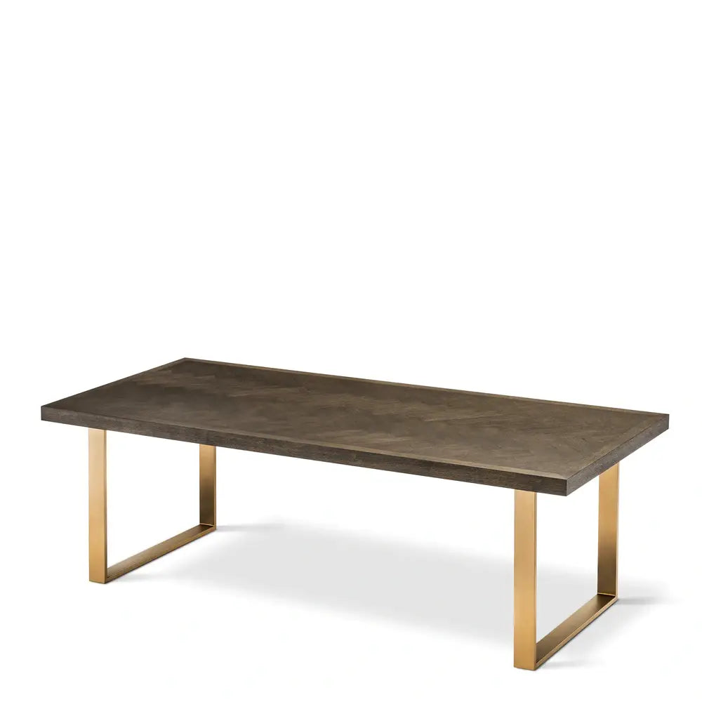 Product photograph of Eichholtz Melchior Dining Table In Brown Oak Veneer Large from Olivia's.