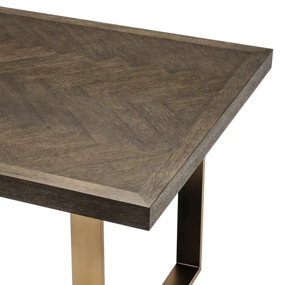 Product photograph of Eichholtz Melchior Dining Table In Brown Oak Veneer Small from Olivia's.