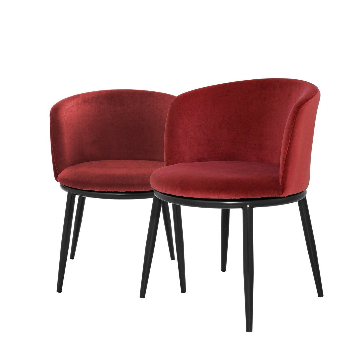 Eichholtz Set Of 2 Filmore Dining Chairs Cameron Red Wine