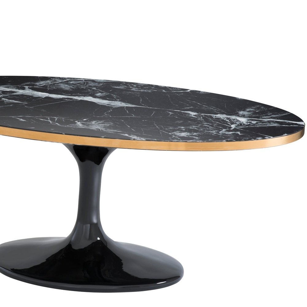 Product photograph of Eichholtz Parme Oval Coffee Table Black Faux Marble from Olivia's.