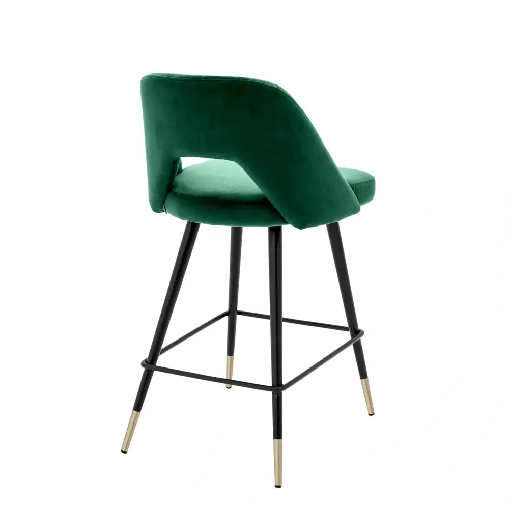 Product photograph of Eichholtz Avorio Counter Stool In Roche Green Velvet from Olivia's.