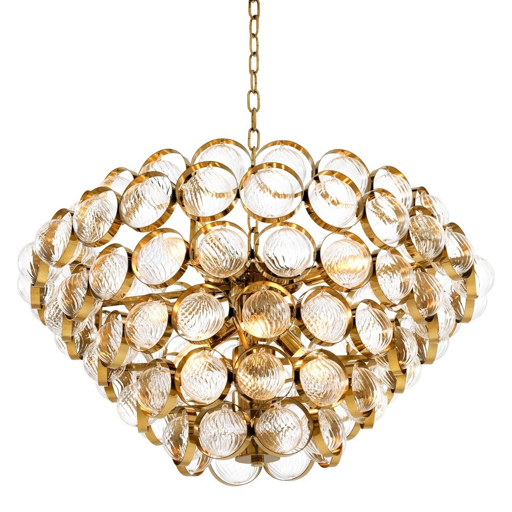 Product photograph of Eichholtz Opera Chandelier Gold Finish from Olivia's.