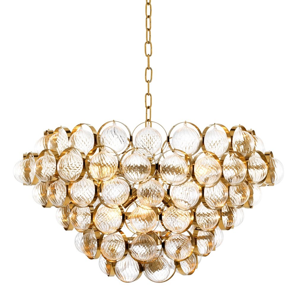 Product photograph of Eichholtz Opera Chandelier Gold Finish from Olivia's.