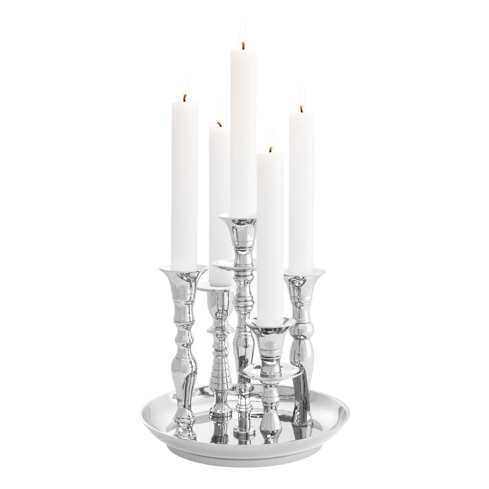 Product photograph of Eichholtz Rosella Candle Holder Nickel Finish from Olivia's