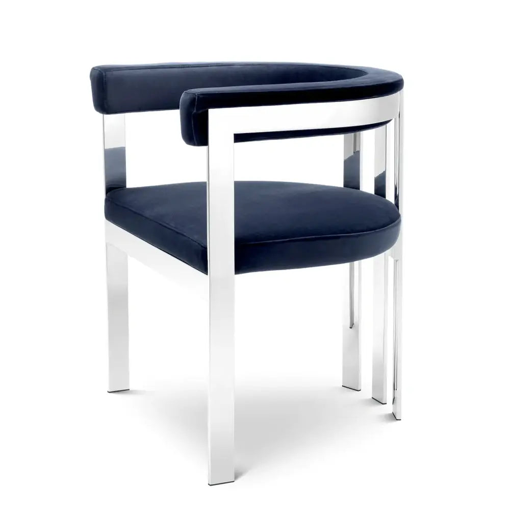 Eichholtz Clubhouse Dining Chair in Savona Midnight Blue